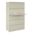 Pemberly Row 42-in Wide Metal 5 Drawer Lateral Filing Cabinet Putty/Beige