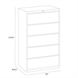 Pemberly Row 42-in Wide Metal 5 Drawer Lateral Filing Cabinet Putty/Beige