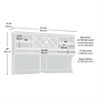 Pemberly Row Engineered Wood 2 Door Credenza Desk Hutch in Coffee Oak