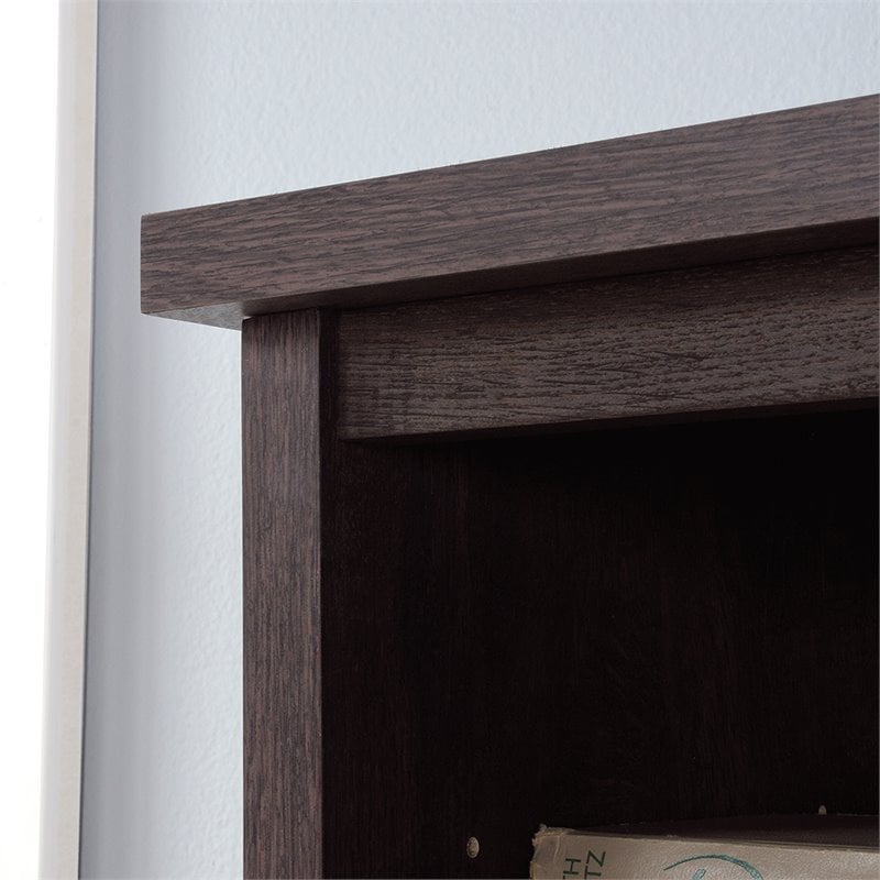 Pemberly Row Engineered Wood 2 Door Credenza Desk Hutch in Coffee Oak