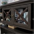 Pemberly Row Engineered Wood 2 Door Credenza Desk Hutch in Coffee Oak