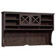 Pemberly Row Engineered Wood 2 Door Credenza Desk Hutch in Coffee Oak