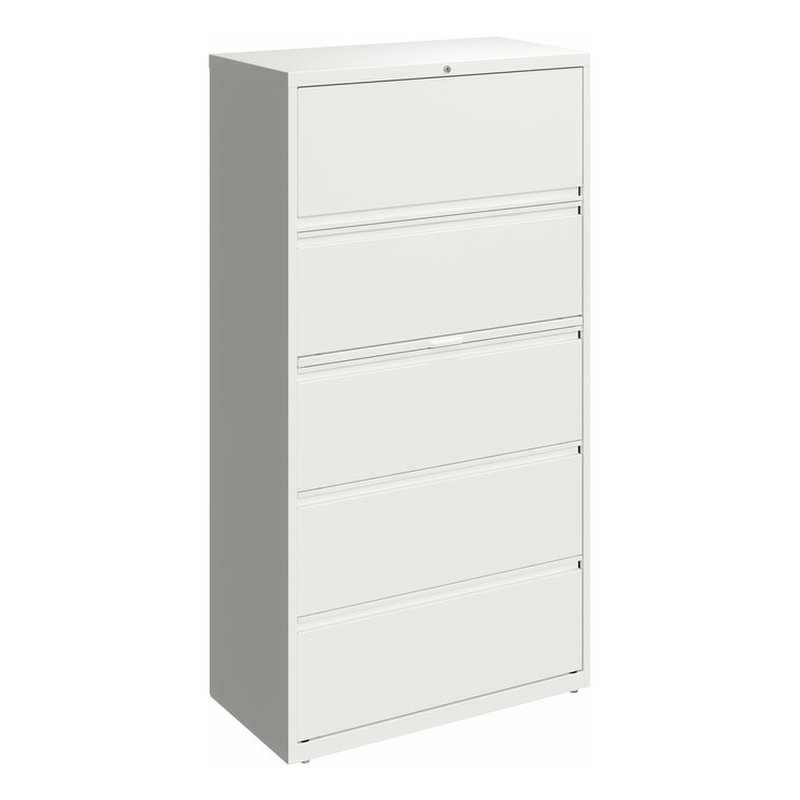 Pemberly Row 36-in Wide 5 Drawer Metal Lateral Filing Cabinet White