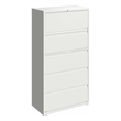 Pemberly Row 36-in Wide 5 Drawer Metal Lateral Filing Cabinet White