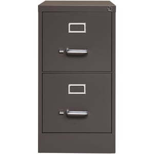 Pemberly Row 26.5&quotD 2 Drawer Metal Letter Width Vertical Filing Cabinet Espresso