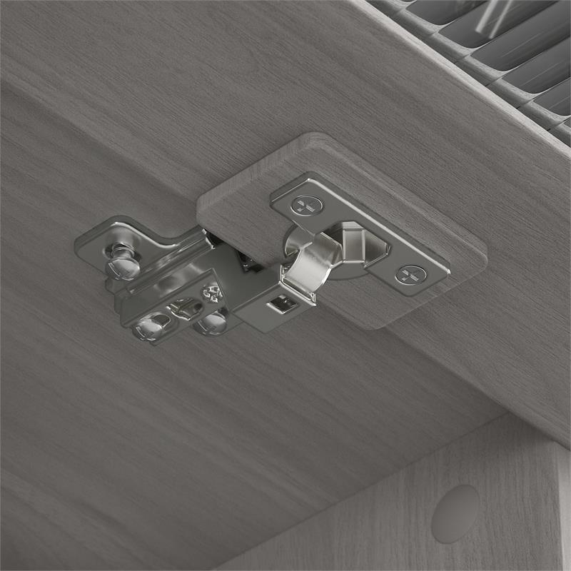 Pemberly Row Contemporary 60W Hutch in Modern Gray-Engineered Wood