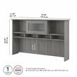 Pemberly Row Contemporary 60W Hutch in Modern Gray-Engineered Wood