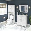 Pemberly Row Engineered Wood Bathroom Vanity Set with Space Saver in White Ash