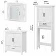 Pemberly Row Engineered Wood Bathroom Vanity Set with Space Saver in White Ash