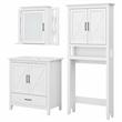 Pemberly Row Engineered Wood Bathroom Vanity Set with Space Saver in White Ash