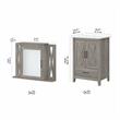 Pemberly Row Engineered Wood Double Vanity Set with Sinks in Driftwood Gray