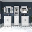 Pemberly Row Engineered Wood Vanity Set with Linen Tower in White Ash