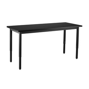 Pemberly Row 24x60&quot Metal Science Lab Table with Chem-Res Top in Black