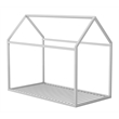 Pemberly Row Contemporary Metal House Bed Twin Size in Dove Gray
