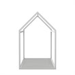 Pemberly Row Contemporary Metal House Bed Twin Size in Dove Gray