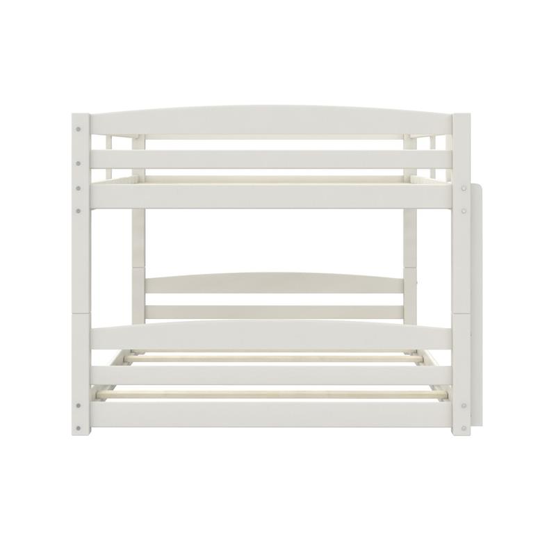 Pemberly Row Contemporary Full-Over-Full Floor Bunk Bed in White