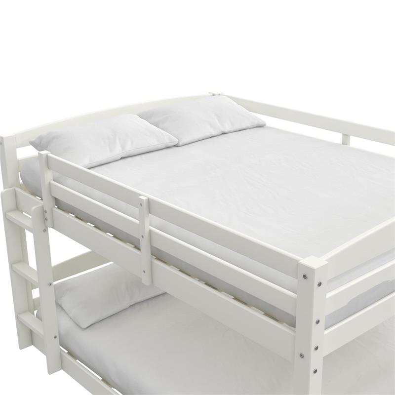 Pemberly Row Contemporary Full-Over-Full Floor Bunk Bed in White