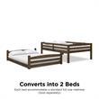 Pemberly Row Traditional Wood Espresso Phoenix Full-Over-Full Floor Bunk Bed