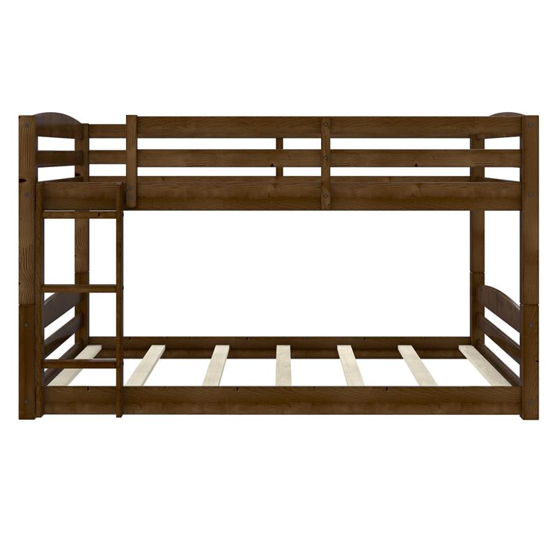 Pemberly Row Traditional Wood Espresso Phoenix Full-Over-Full Floor Bunk Bed