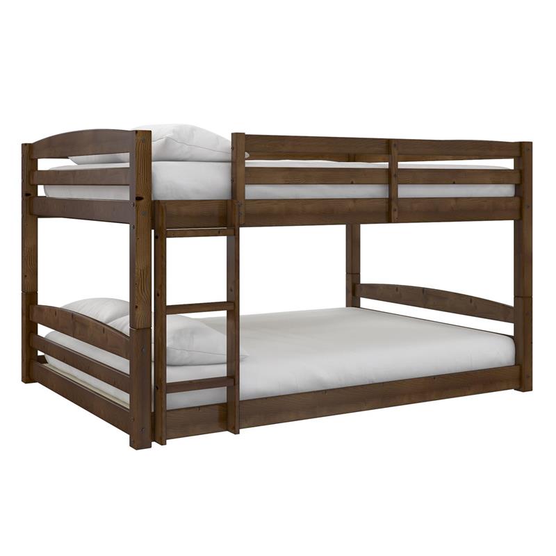 Pemberly Row Traditional Wood Espresso Phoenix Full-Over-Full Floor Bunk Bed