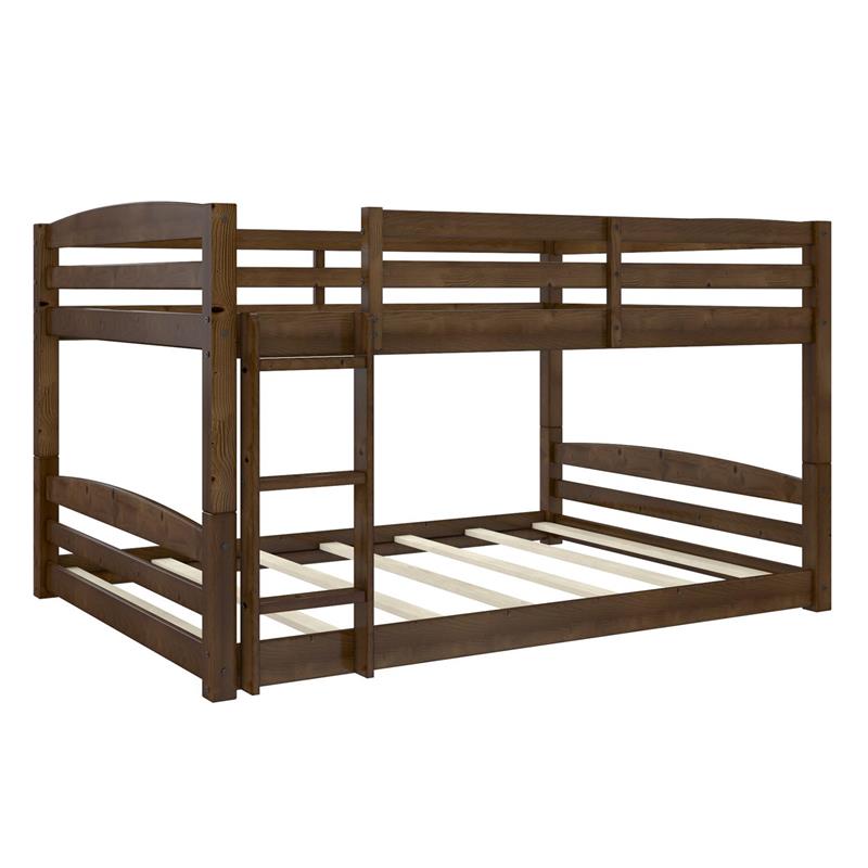 Pemberly Row Traditional Wood Espresso Phoenix Full-Over-Full Floor Bunk Bed