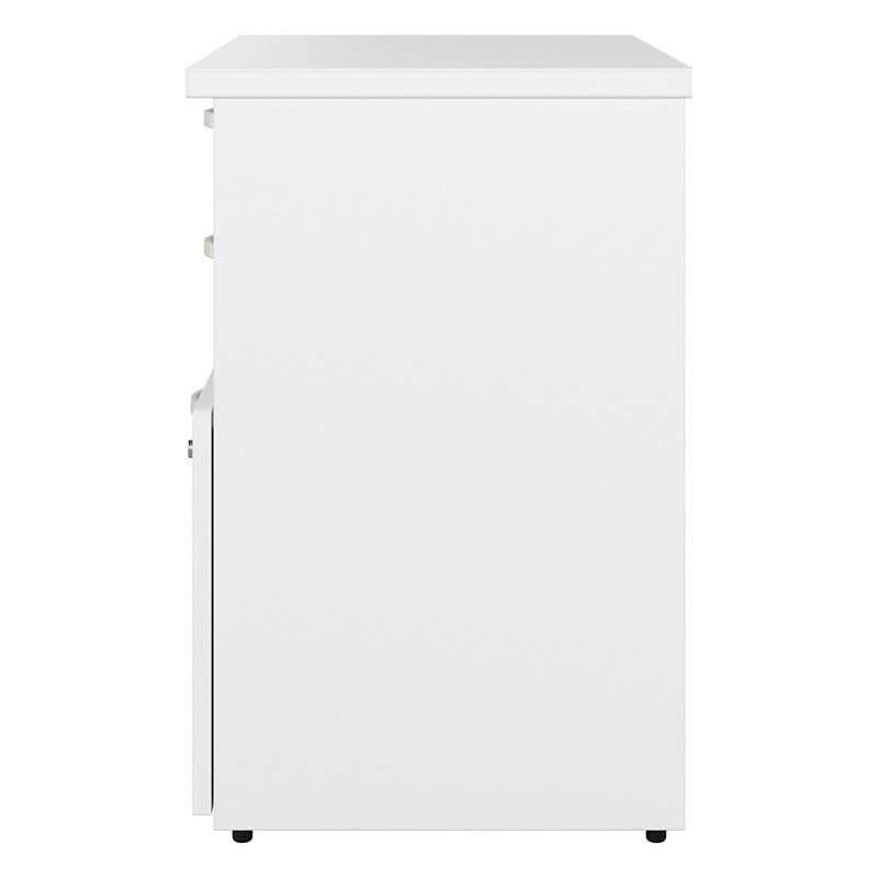 Pemberly Row Office Storage Cabinet with Drawers in White-Engineered Wood