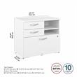 Pemberly Row Office Storage Cabinet with Drawers in White-Engineered Wood