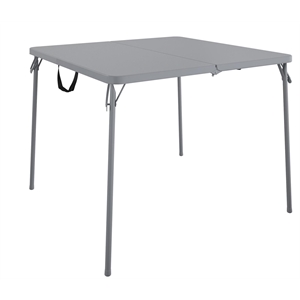 Pemberly Row XL 38.5&quot Fold-in-Half Card Table w/ Handle Indoor & Outdoor in Gray