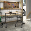 Pemberly Row Portable Workbench Folding Utility Table with Casters in Gray