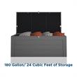 Pemberly Row Outdoor Patio Deck Storage Box Extra Large 180 Gallons in Charcoal