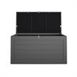 Pemberly Row Outdoor Patio Deck Storage Box Extra Large 180 Gallons in Charcoal