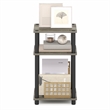 Pemberly Row Turn-N-Tube Wood 3-Tier End Table in French Oak Gray (Set of 2)