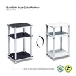 Pemberly Row Turn-N-Tube Wood 3-Tier End Table in White/Espresso (Set of 2)