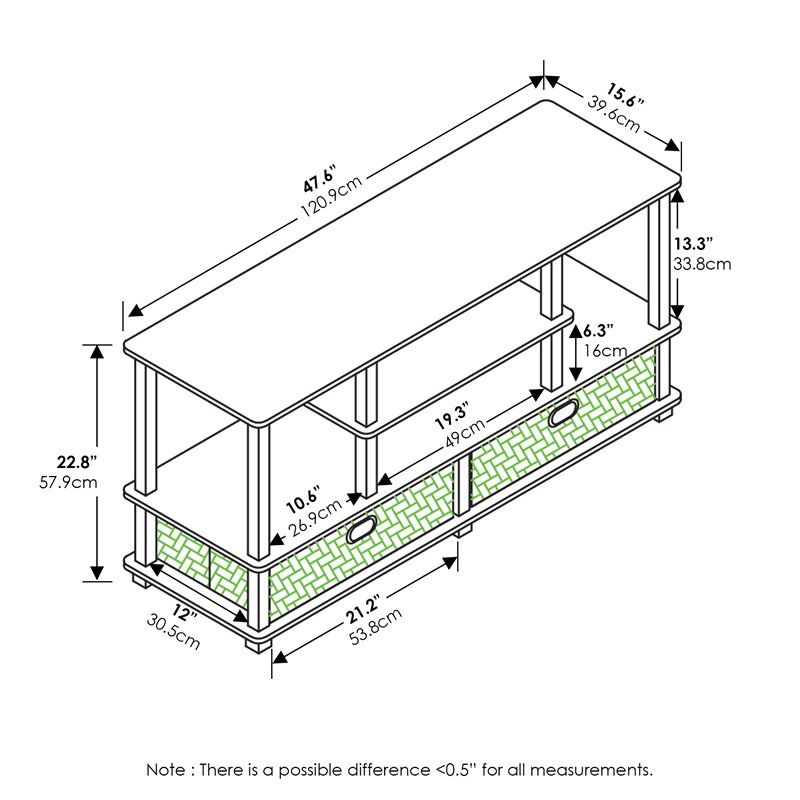 Pemberly Row Engineered Wood TV Stand for TVs up to 55