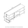 Pemberly Row Wood 3-Tier Wide Shelf TV Stand for TV up to 47