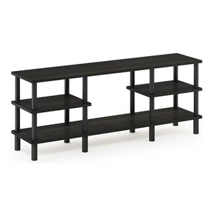 Pemberly Row Wood 3-Tier Wide Shelf TV Stand for TV up to 47&quot in Espresso