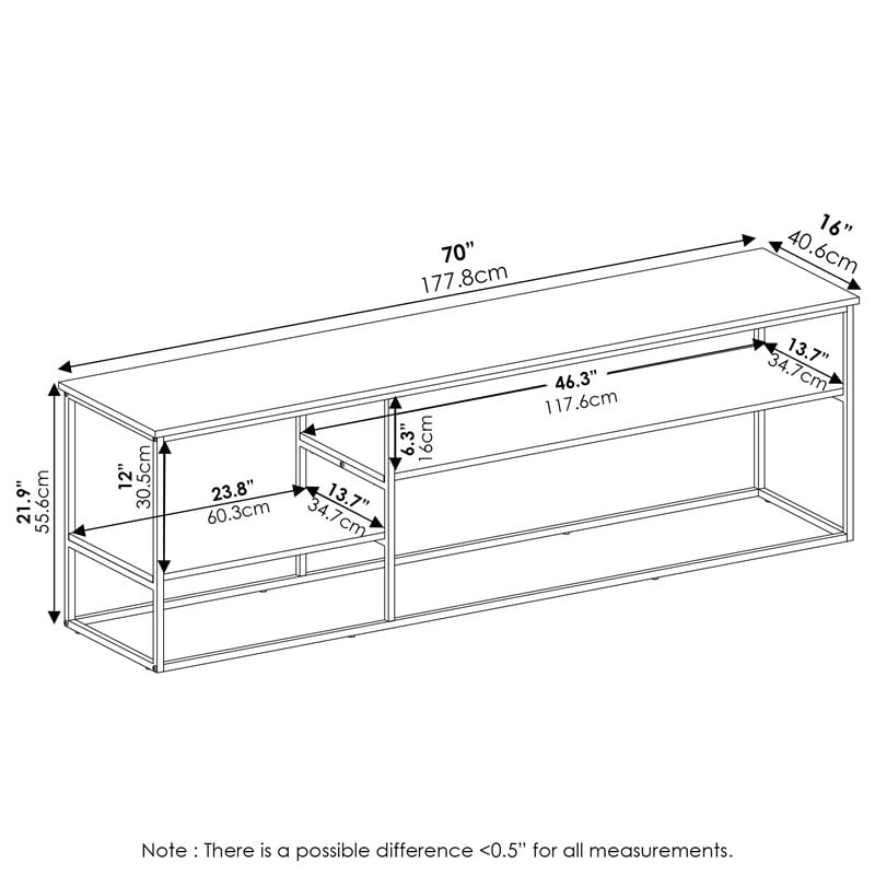 Pemberly Row Engineered Wood TV Stand for TV up to 78
