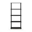 Pemberly Row Engineered Wood 5-Tier Shelf Display Rack in Americano/Black