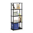 Pemberly Row Engineered Wood 5-Tier Shelf Display Rack in Americano/Black