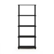 Pemberly Row Engineered Wood 5-Tier Shelf Display Rack in Espresso/Black