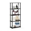 Pemberly Row Engineered Wood 5-Tier Shelf Display Rack in Espresso/Black