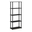 Pemberly Row Engineered Wood 5-Tier Shelf Display Rack in Espresso/Black