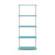 Pemberly Row Turn-N-Tube Engineered Wood 5-Tier Shelf Display Rack in Blue/White