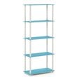 Pemberly Row Turn-N-Tube Engineered Wood 5-Tier Shelf Display Rack in Blue/White