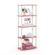 Pemberly Row Turn-N-Tube Engineered Wood 5-Tier Shelf Display Rack in Pink/White