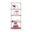 Pemberly Row Turn-N-Tube Engineered Wood 5-Tier Shelf Display Rack in Pink/White