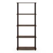 Pemberly Row Engineered Wood 5-Tier Shelf Display Rack in Walnut/Brown