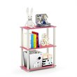 Pemberly Row Turn-S-Tube Engineered Wood 3-Tier Shelf Display Rack in Pink/White