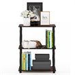 Pemberly Row Wood 3-Tier Shelf Display Rack with Classic Tube in Cherry