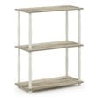 Pemberly Row Turn-N-Tube Wood 3-Tier Shelf Display Rack with Classic Tube in Oak
